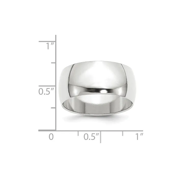 Goldia Rings Solid 10K White Gold 10mm Half Round MensWomens Wedding Band Ring Size 125 Goldia Rings Solid 10K White Gold 10mm Half Round MensWomens Wedding Band Ring Size 125