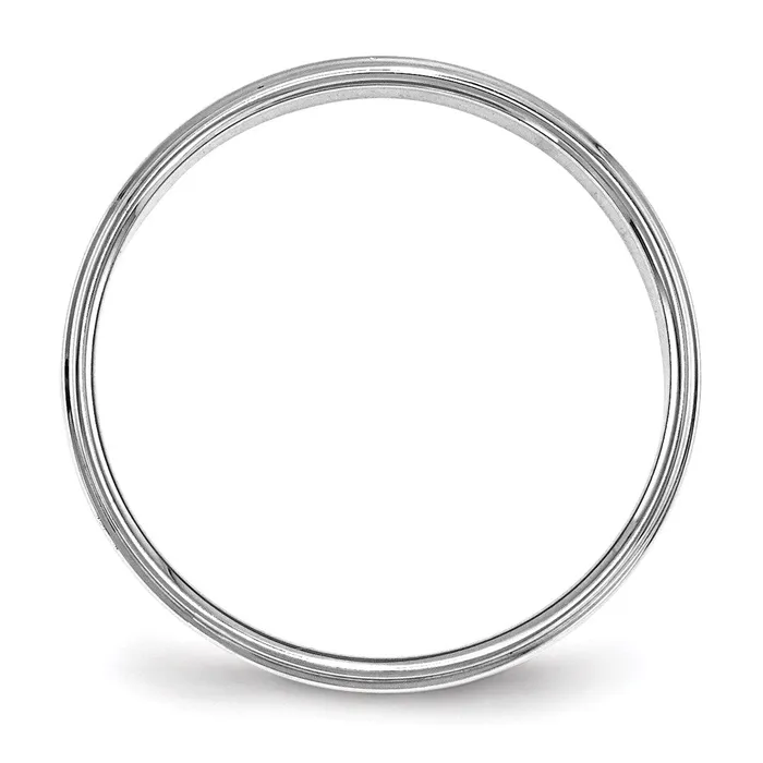 Goldia Rings Solid 10K White Gold 4mm Flat with Step Edge MensWomens Wedding Band Ring Size 6 Goldia Rings Solid 10K White Gold 4mm Flat with Step Edge MensWomens Wedding Band Ring Size 6