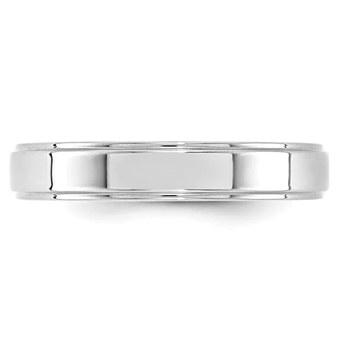 Goldia Rings Solid 10K White Gold 4mm Flat with Step Edge MensWomens Wedding Band Ring Size 6 Goldia Rings Solid 10K White Gold 4mm Flat with Step Edge MensWomens Wedding Band Ring Size 6
