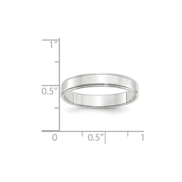Goldia Rings Solid 10K White Gold 4mm Flat with Step Edge MensWomens Wedding Band Ring Size 6 Goldia Rings Solid 10K White Gold 4mm Flat with Step Edge MensWomens Wedding Band Ring Size 6
