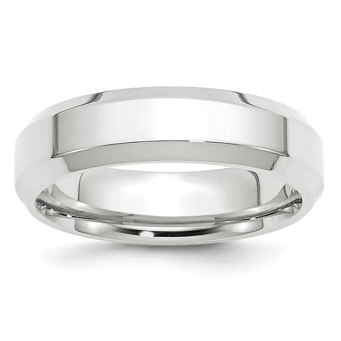 Goldia Rings Solid 10K White Gold 6mm Bevel Edge Comfort Fit MensWomens Wedding Band Ring Size 9 Goldia Rings Solid 10K White Gold 6mm Bevel Edge Comfort Fit MensWomens Wedding Band Ring Size 9