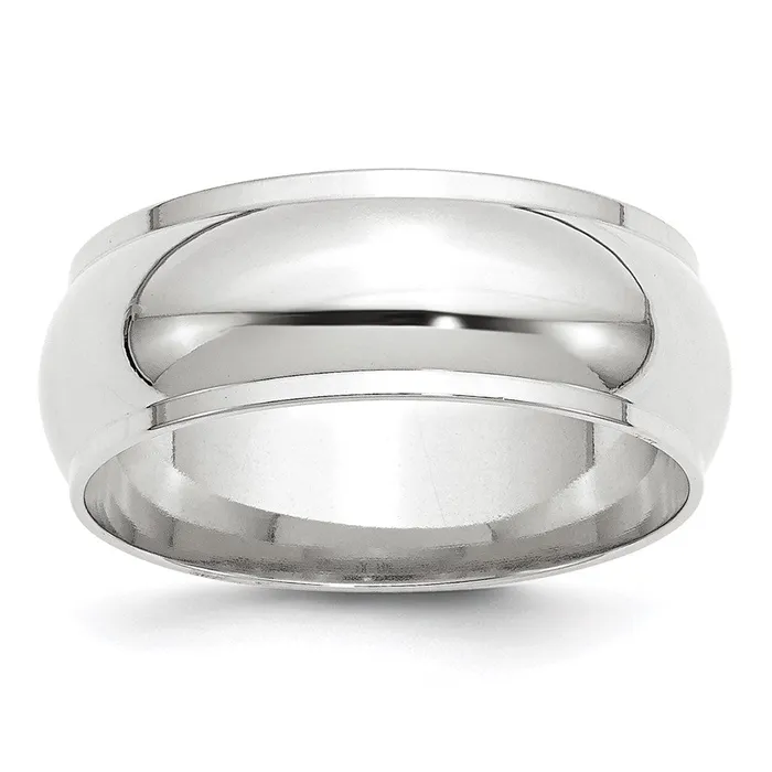 Goldia Rings Solid 10K White Gold 8mm Half Round with Edge MensWomens Wedding Band Ring Size 125 Goldia Rings Solid 10K White Gold 8mm Half Round with Edge MensWomens Wedding Band Ring Size 125