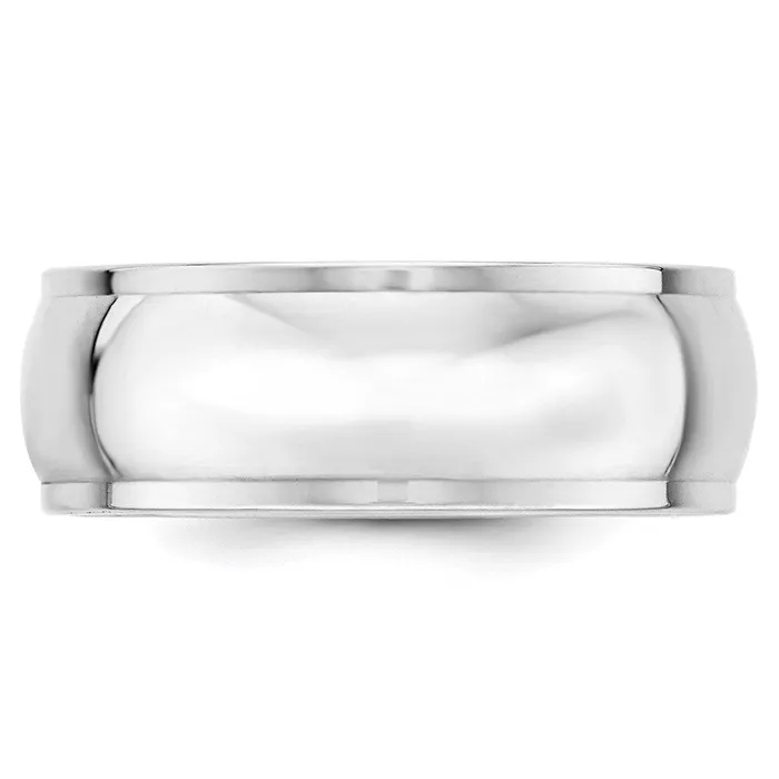 Goldia Rings Solid 10K White Gold 8mm Half Round with Edge MensWomens Wedding Band Ring Size 125 Goldia Rings Solid 10K White Gold 8mm Half Round with Edge MensWomens Wedding Band Ring Size 125