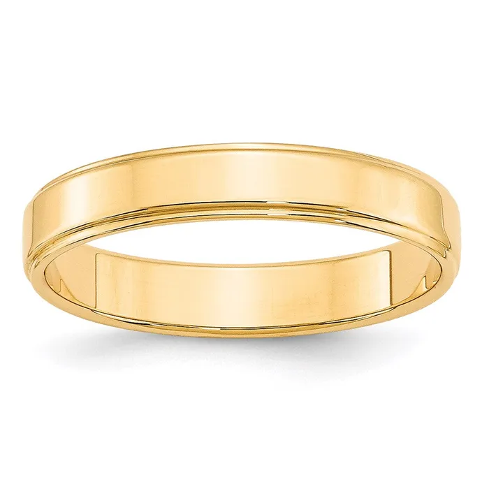 Goldia Rings Solid 10K Yellow Gold 4mm Flat with Step Edge MensWomens Wedding Band Ring Size 7 Goldia Rings Solid 10K Yellow Gold 4mm Flat with Step Edge MensWomens Wedding Band Ring Size 7