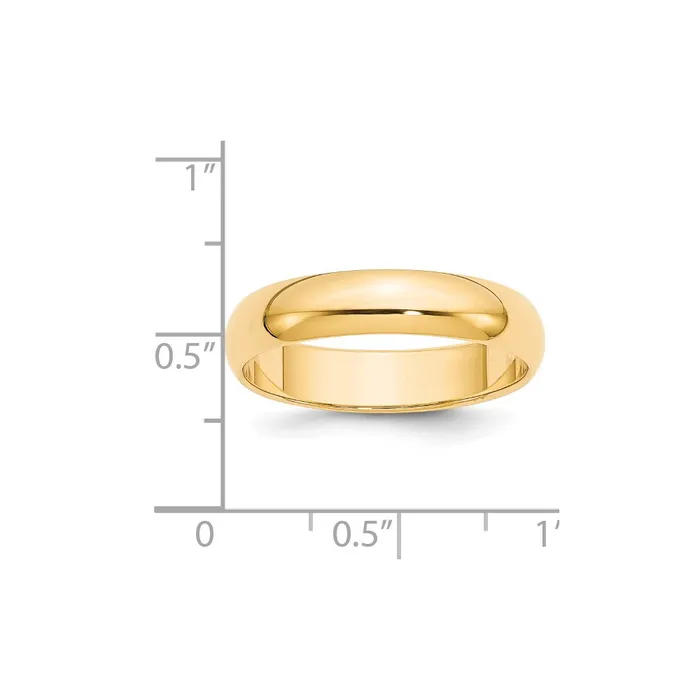 Goldia Rings Solid 10K Yellow Gold 5mm Half Round MensWomens Wedding Band Ring Size 135 Goldia Rings Solid 10K Yellow Gold 5mm Half Round MensWomens Wedding Band Ring Size 135