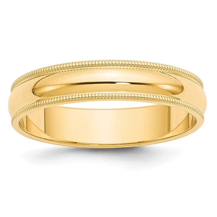 Goldia Rings Solid 10K Yellow Gold 5mm Milgrain HalfRound Wedding MensWomens Wedding Band Ring Size 7 Goldia Rings Solid 10K Yellow Gold 5mm Milgrain HalfRound Wedding MensWomens Wedding Band Ring Size 7