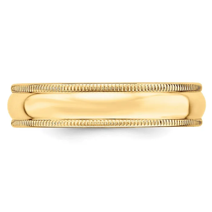 Goldia Rings Solid 10K Yellow Gold 5mm Milgrain HalfRound Wedding MensWomens Wedding Band Ring Size 7 Goldia Rings Solid 10K Yellow Gold 5mm Milgrain HalfRound Wedding MensWomens Wedding Band Ring Size 7