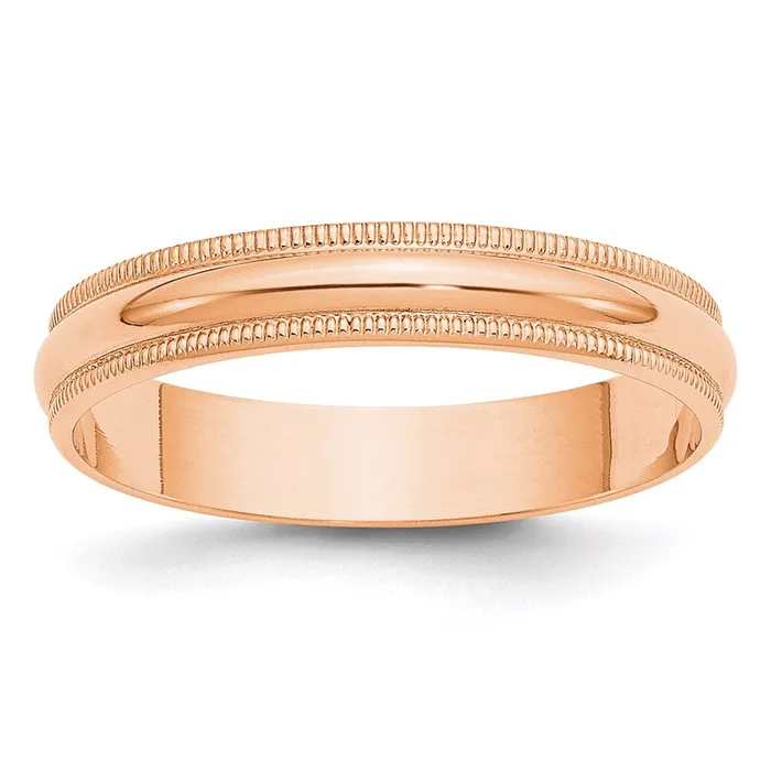 Goldia Rings Solid 10K Yellow Gold Rose Gold 4mm Light Weight Milgrain Half Round MensWomens Wedding Band Ring Size 105 Goldia Rings Solid 10K Yellow Gold Rose Gold 4mm Light Weight Milgrain Half Round MensWomens Wedding Band Ring Size 105