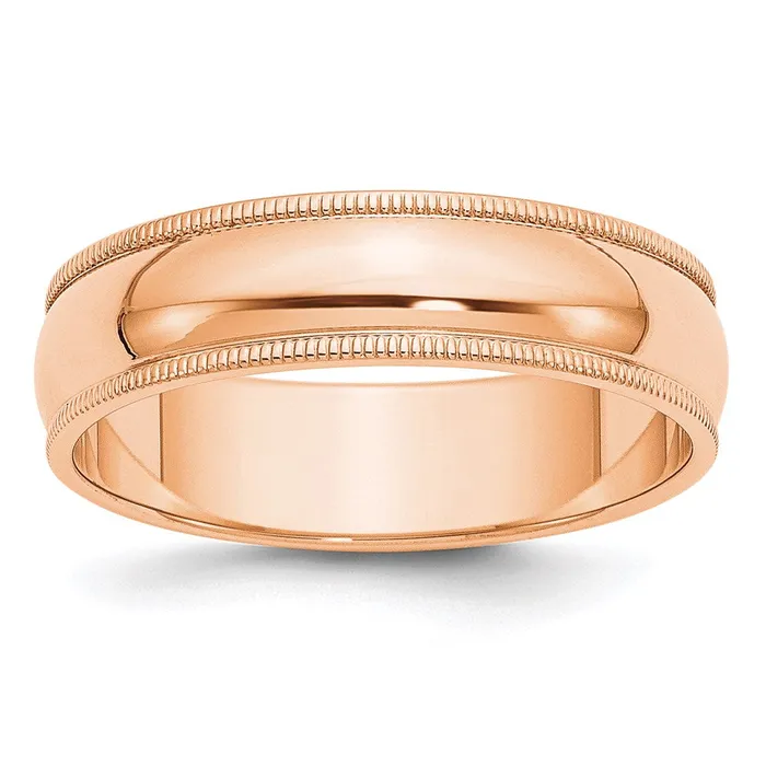 Goldia Rings Solid 10K Yellow Gold Rose Gold 6mm Milgrain HalfRound Wedding MensWomens Wedding Band Ring Size 55 Goldia Rings Solid 10K Yellow Gold Rose Gold 6mm Milgrain HalfRound Wedding MensWomens Wedding Band Ring Size 55