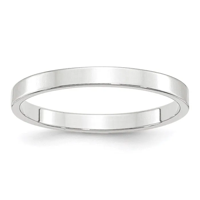 Goldia Rings Solid 14K White Gold 25mm Light Weight Flat MensWomens Wedding Band Ring Size 65 Goldia Rings Solid 14K White Gold 25mm Light Weight Flat MensWomens Wedding Band Ring Size 65