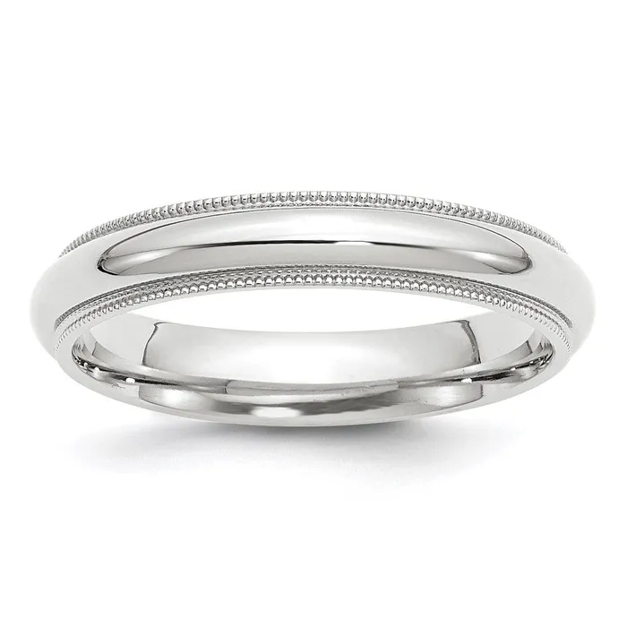 Goldia Rings Solid 14K White Gold 4mm Milgrain Comfort Fit MensWomens Wedding Band Ring Size 10 Goldia Rings Solid 14K White Gold 4mm Milgrain Comfort Fit MensWomens Wedding Band Ring Size 10