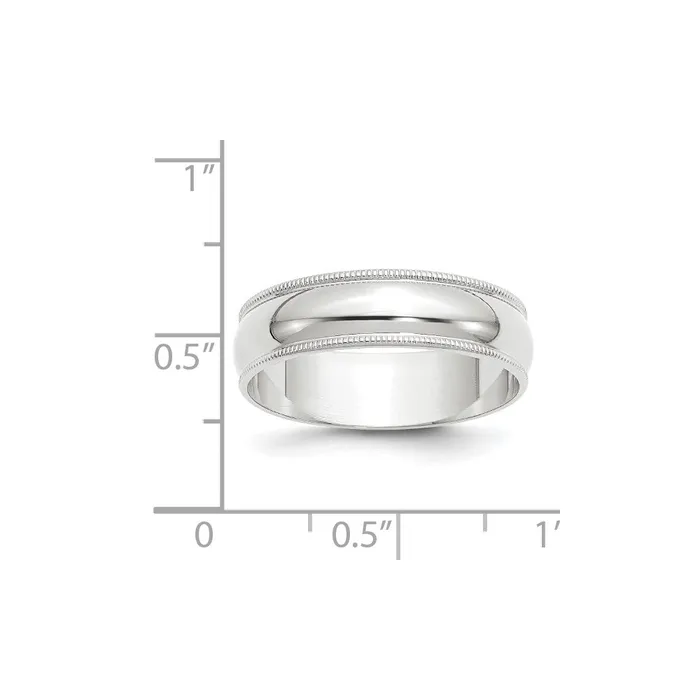 Goldia Rings Solid 14K White Gold 6mm Light Weight Milgrain Half Round MensWomens Wedding Band Ring Size 95 Goldia Rings Solid 14K White Gold 6mm Light Weight Milgrain Half Round MensWomens Wedding Band Ring Size 95