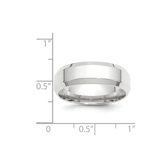 Goldia Rings Solid 14K White Gold 7mm Bevel Edge Comfort Fit MensWomens Wedding Band Ring Size 125 Goldia Rings Solid 14K White Gold 7mm Bevel Edge Comfort Fit MensWomens Wedding Band Ring Size 125