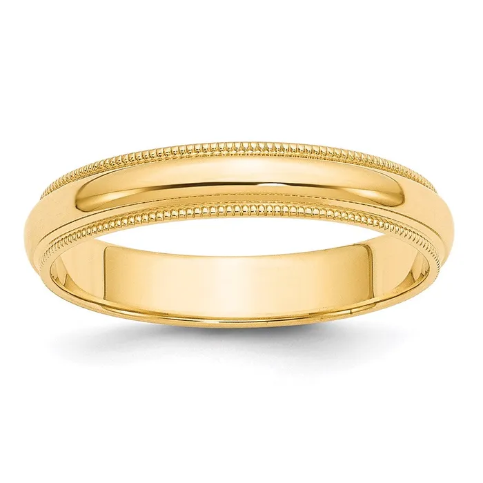 Goldia Rings Solid 14K Yellow Gold 4mm Milgrain HalfRound Wedding MensWomens Wedding Band Ring Size 75 Goldia Rings Solid 14K Yellow Gold 4mm Milgrain HalfRound Wedding MensWomens Wedding Band Ring Size 75