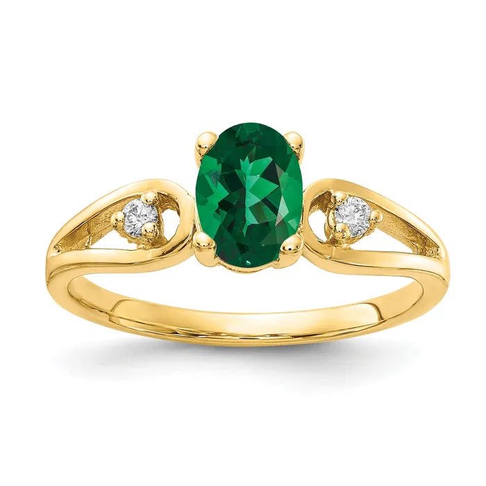 Goldia Rings Solid 14k Yellow Gold 7x5mm Oval Mount St Helens AA Simulated CZ Ring Goldia Rings Solid 14k Yellow Gold 7x5mm Oval Mount St Helens AA Simulated CZ Ring