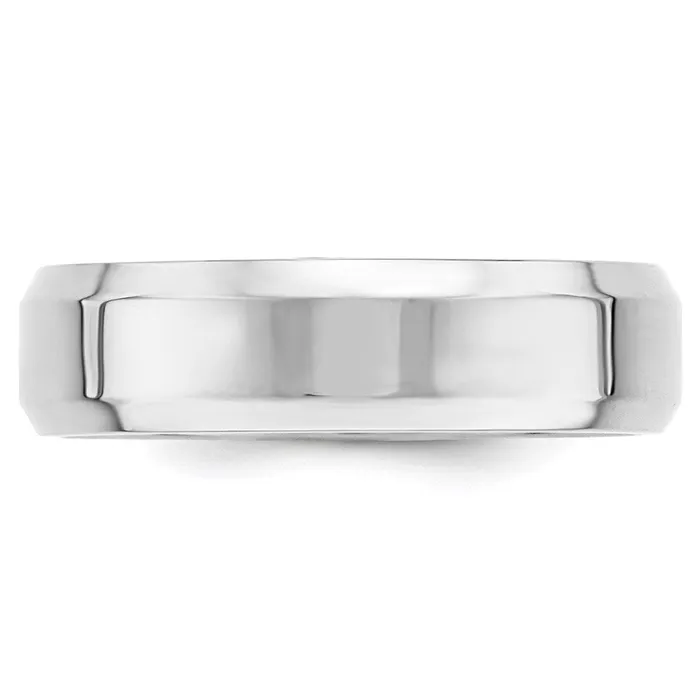 Goldia Rings Solid 18K White Gold 6mm Bevel Edge Comfort Fit MensWomens Wedding Band Ring Size 13 Goldia Rings Solid 18K White Gold 6mm Bevel Edge Comfort Fit MensWomens Wedding Band Ring Size 13