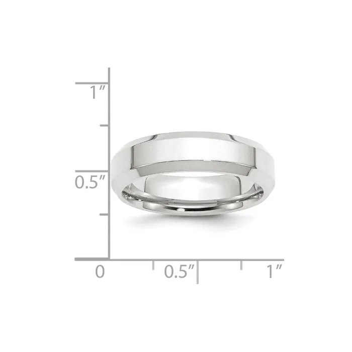 Goldia Rings Solid 18K White Gold 6mm Bevel Edge Comfort Fit MensWomens Wedding Band Ring Size 13 Goldia Rings Solid 18K White Gold 6mm Bevel Edge Comfort Fit MensWomens Wedding Band Ring Size 13