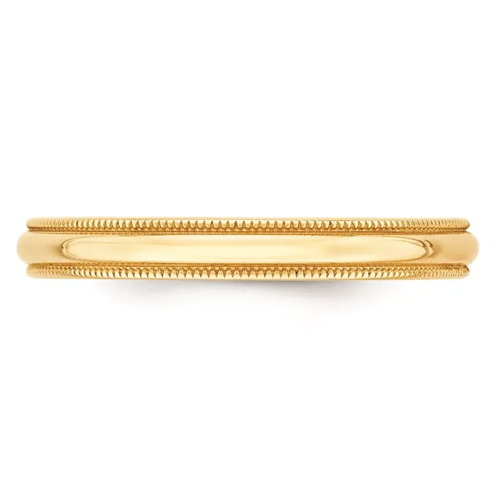Goldia Rings Solid 18K Yellow Gold 3mm Light Weight Milgrain Half Round MensWomens Wedding Band Ring Size 7 Goldia Rings Solid 18K Yellow Gold 3mm Light Weight Milgrain Half Round MensWomens Wedding Band Ring Size 7