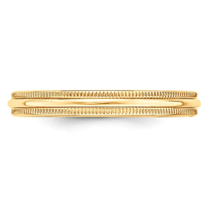 Goldia Rings Solid 18K Yellow Gold 3mm Light Weight Milgrain Half Round MensWomens Wedding Band Ring Size 7 Goldia Rings Solid 18K Yellow Gold 3mm Light Weight Milgrain Half Round MensWomens Wedding Band Ring Size 7