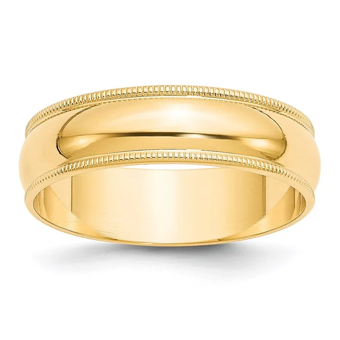 Goldia Rings Solid 18K Yellow Gold 6mm Light Weight Milgrain Half Round MensWomens Wedding Band Ring Size 9 Goldia Rings Solid 18K Yellow Gold 6mm Light Weight Milgrain Half Round MensWomens Wedding Band Ring Size 9