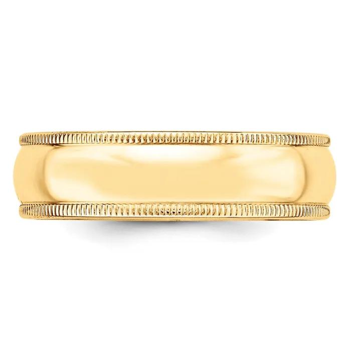 Goldia Rings Solid 18K Yellow Gold 6mm Light Weight Milgrain Half Round MensWomens Wedding Band Ring Size 9 Goldia Rings Solid 18K Yellow Gold 6mm Light Weight Milgrain Half Round MensWomens Wedding Band Ring Size 9