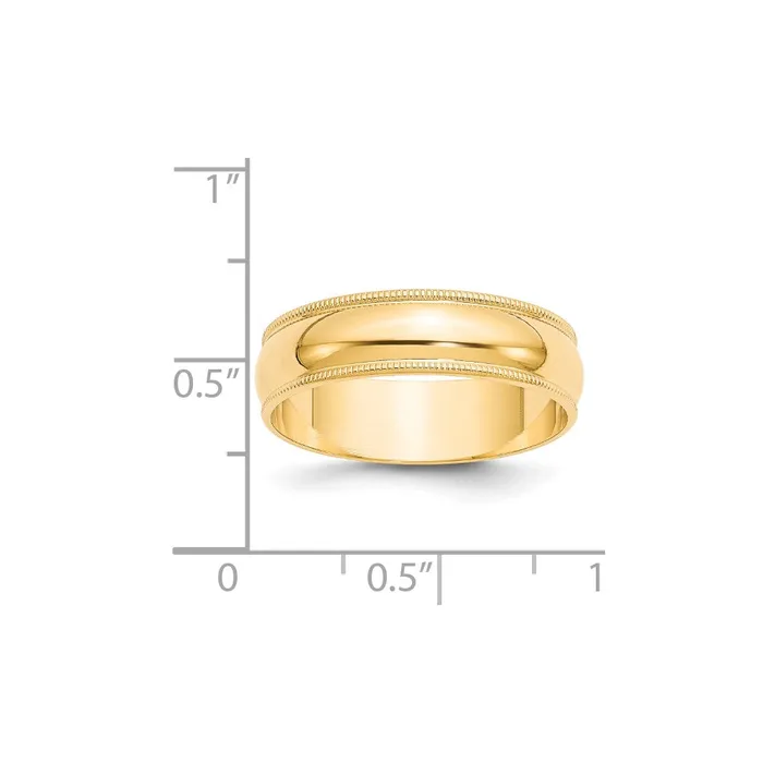 Goldia Rings Solid 18K Yellow Gold 6mm Light Weight Milgrain Half Round MensWomens Wedding Band Ring Size 9 Goldia Rings Solid 18K Yellow Gold 6mm Light Weight Milgrain Half Round MensWomens Wedding Band Ring Size 9