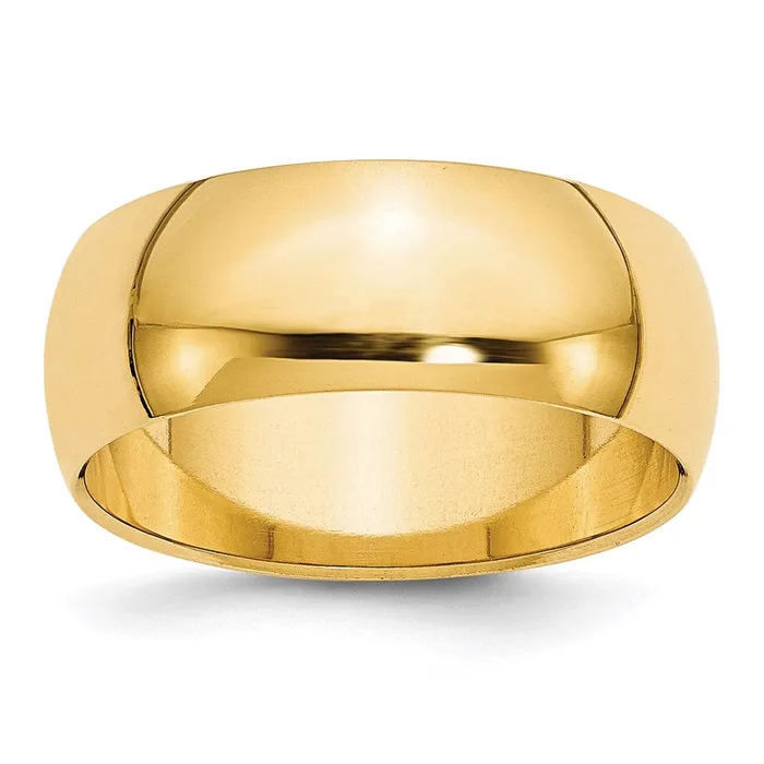 Goldia Rings Solid 18K Yellow Gold 8mm HalfRound Wedding MensWomens Wedding Band Ring Size 9 Goldia Rings Solid 18K Yellow Gold 8mm HalfRound Wedding MensWomens Wedding Band Ring Size 9