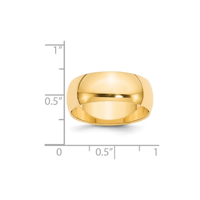 Goldia Rings Solid 18K Yellow Gold 8mm HalfRound Wedding MensWomens Wedding Band Ring Size 9 Goldia Rings Solid 18K Yellow Gold 8mm HalfRound Wedding MensWomens Wedding Band Ring Size 9