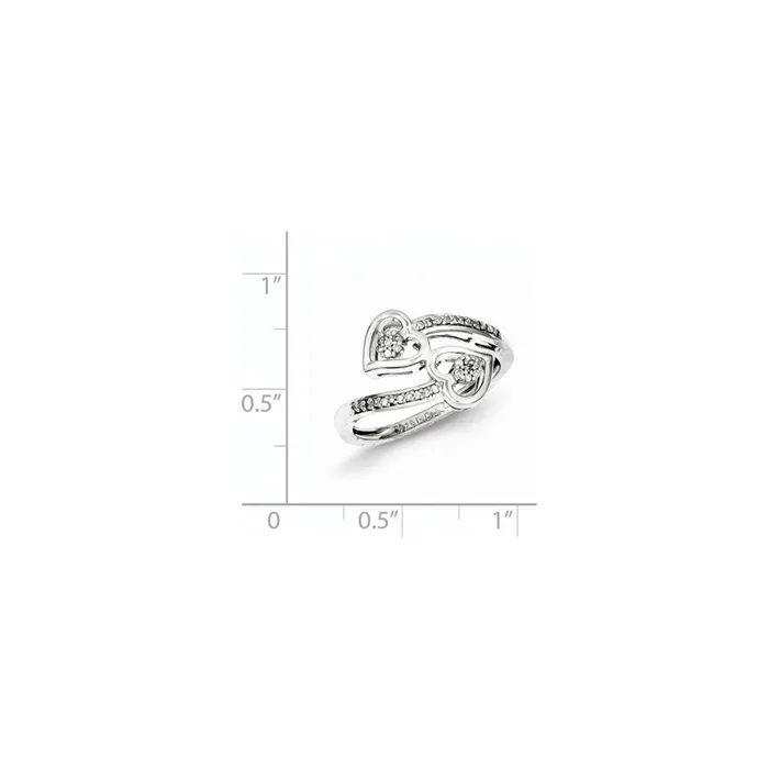Goldia Rings Sterling Silver Diamond Heart Ring