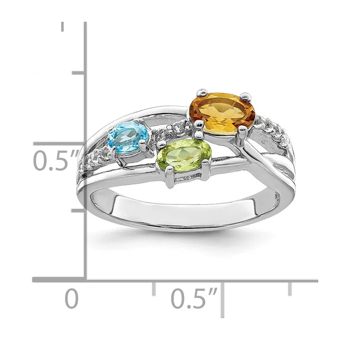 Goldia Rings Sterling Silver RHplated 109tw CIPELSBTWT Ring