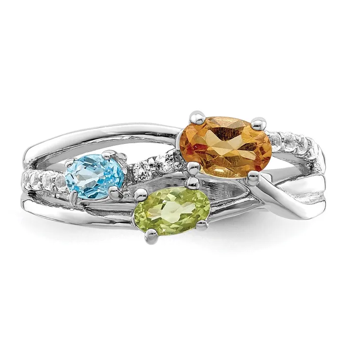 Goldia Rings Sterling Silver RHplated 109tw CIPELSBTWT Ring