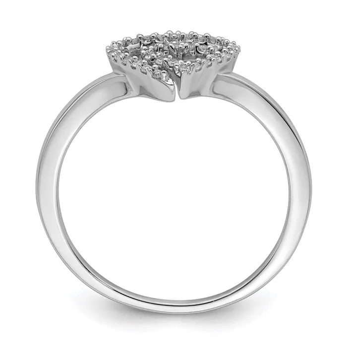 Goldia Rings Sterling Silver Rhodium Plated Diamond Heart Ring