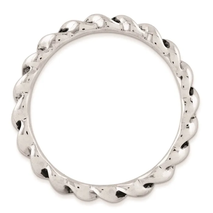 Goldia Rings Sterling Silver Stackable Expressions Black u0026 White Diamond Ring