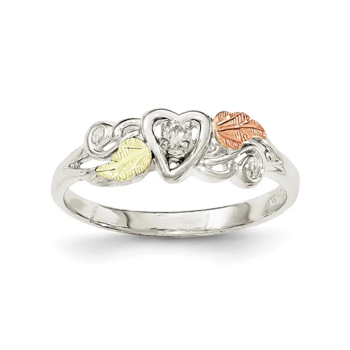 Goldia Rings Sterling Silver u0026 12k Heart Diamond Ring