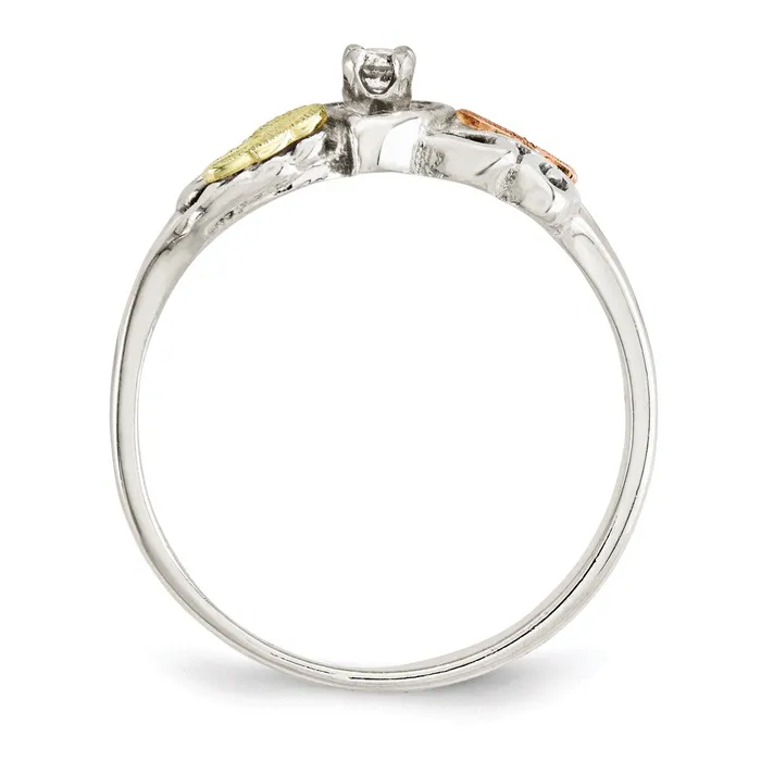 Goldia Rings Sterling Silver u0026 12k Heart Diamond Ring