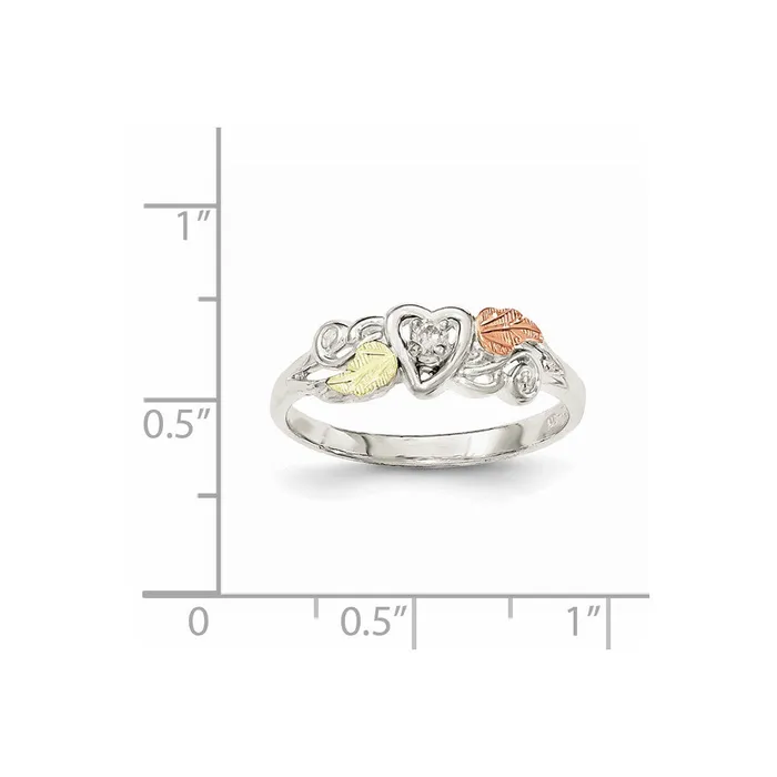 Goldia Rings Sterling Silver u0026 12k Heart Diamond Ring