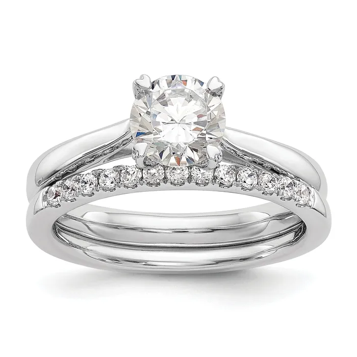Goldia Rings True Origin 14k White Gold 1 Ct Certified Lab Grown Diamond VSSI G Round Solitaire Engagement Ring