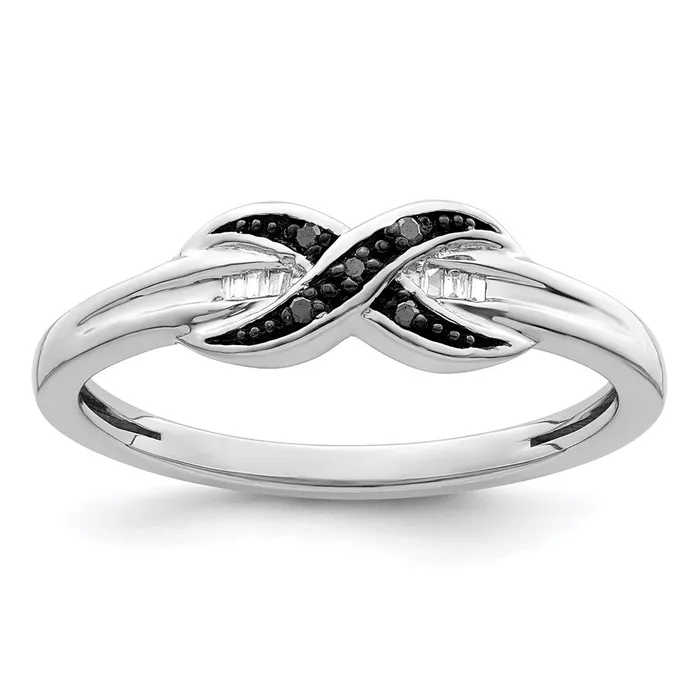 Goldia Rings White Night Sterling Silver Rhodiumplated Black and White Diamond Ring Goldia Rings White Night Sterling Silver Rhodiumplated Black and White Diamond Ring