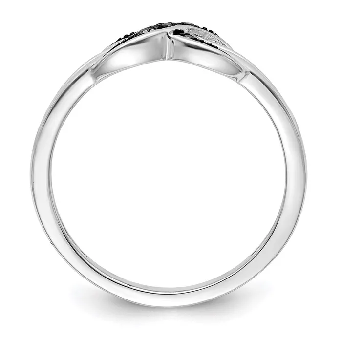 Goldia Rings White Night Sterling Silver Rhodiumplated Black and White Diamond Ring