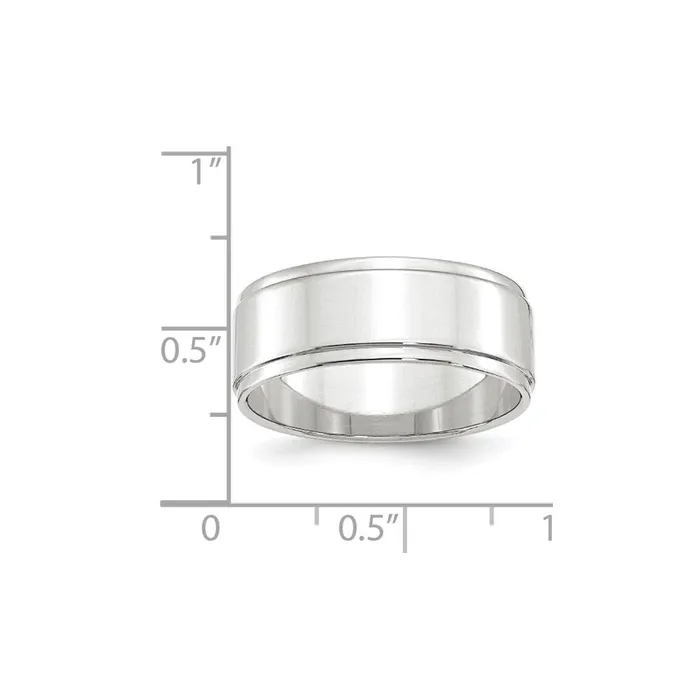 Goldia Solid 14K White Gold 8mm Flat with Step Edge MensWomens Wedding Band Ring Size 10 Rings Goldia Solid 14K White Gold 8mm Flat with Step Edge MensWomens Wedding Band Ring Size 10 Rings