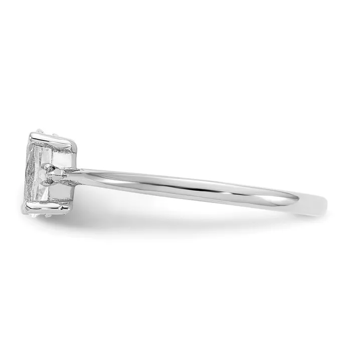 Goldia Solid 14k White Gold Simulated CZ Topaz Birthstone Ring Rings