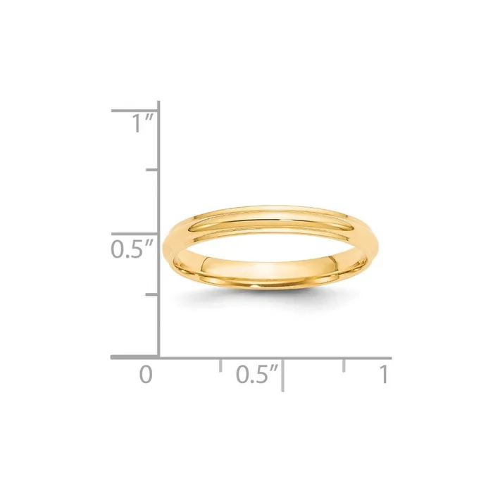 Goldia Solid 18K Yellow Gold 3mm Half Round with Edge MensWomens Wedding Band Ring Size 125 Rings Goldia Solid 18K Yellow Gold 3mm Half Round with Edge MensWomens Wedding Band Ring Size 125 Rings