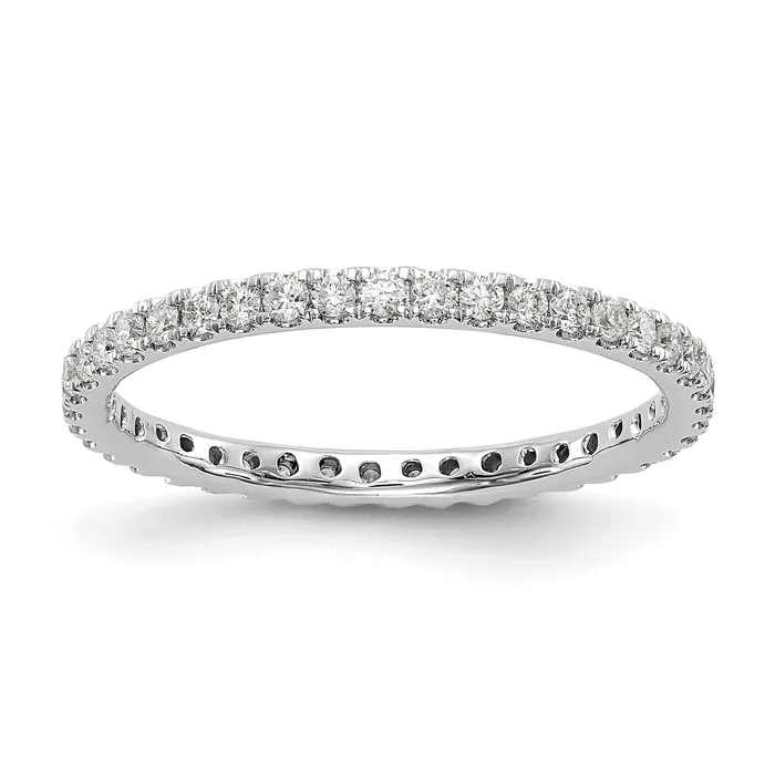 Goldia Solid Real 14k White Gold Polished U Shared Prong 12ct CZ Eternity Wedding Band Ring Rings Goldia Solid Real 14k White Gold Polished U Shared Prong 12ct CZ Eternity Wedding Band Ring Rings