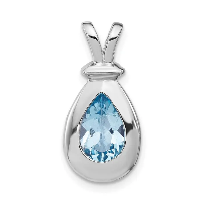 Goldia Sterling Silver Blue Topaz Pendant Necklaces