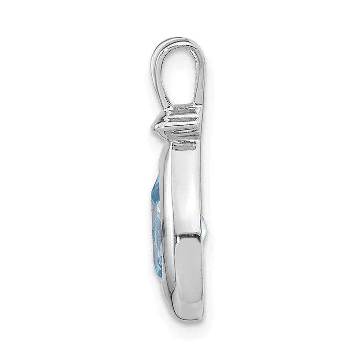 Goldia Sterling Silver Blue Topaz Pendant Necklaces