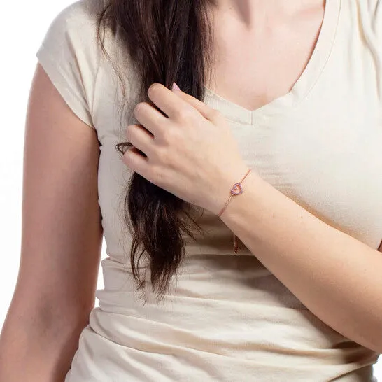 JMS always Bracelets Original Elegant Confetti Womens Rose Gold Plated Pink CZ Simulated Diamond Adjustable Bolo Heart Pendant Bracelet JMS always Bracelets Original Elegant Confetti Womens Rose Gold Plated Pink CZ Simulated Diamond Adjustable Bolo Heart Pendant Bracelet