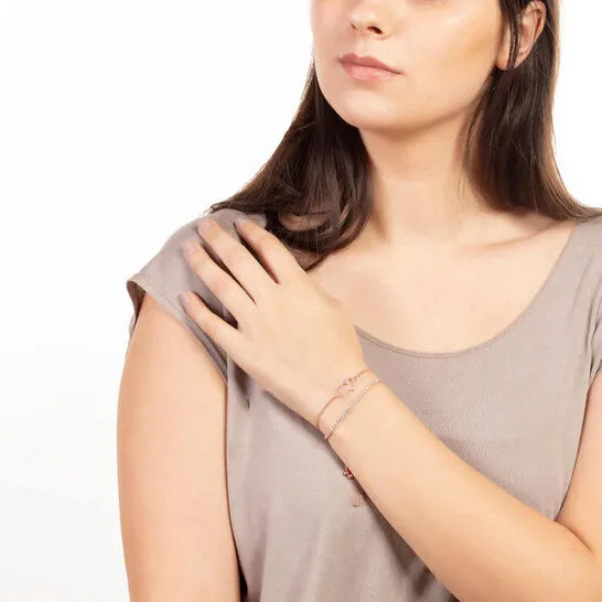 JMS always Bracelets Original Elegant Confetti Womens Rose Gold Plated Pink CZ Simulated Diamond Adjustable Bolo Heart Pendant Bracelet JMS always Bracelets Original Elegant Confetti Womens Rose Gold Plated Pink CZ Simulated Diamond Adjustable Bolo Heart Pendant Bracelet