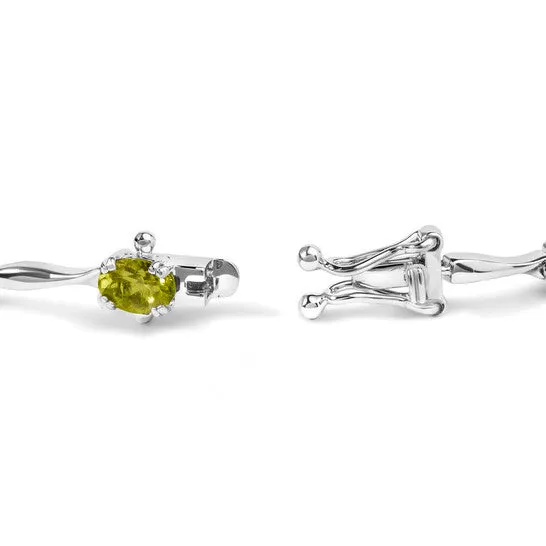JMS always Bracelets Original Haus of Brilliance 925 Sterling Silver 5 12 Cttw Oval Shaped Created Green Peridot Link Bracelet 7 Inches JMS always Bracelets Original Haus of Brilliance 925 Sterling Silver 5 12 Cttw Oval Shaped Created Green Peridot Link Bracelet 7 Inches
