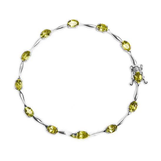 JMS always Bracelets Original Haus of Brilliance 925 Sterling Silver 5 12 Cttw Oval Shaped Created Green Peridot Link Bracelet 7 Inches JMS always Bracelets Original Haus of Brilliance 925 Sterling Silver 5 12 Cttw Oval Shaped Created Green Peridot Link Bracelet 7 Inches