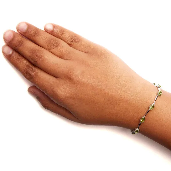JMS always Bracelets Original Haus of Brilliance 925 Sterling Silver 5 12 Cttw Oval Shaped Created Green Peridot Link Bracelet 7 Inches JMS always Bracelets Original Haus of Brilliance 925 Sterling Silver 5 12 Cttw Oval Shaped Created Green Peridot Link Bracelet 7 Inches